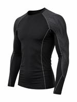 Chemise de sport pour homme tendance, noire et grise, à manches longues, imprimée par sublimation, écologique, à séchage rapide, en polyester, pour adulte