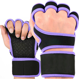 Custom Logo Neoprene Padded Half Finger <b>Weight</b> Lifting <b>Gloves</b> With Long Wrist Wrap For Unisex Gym Workout Prevents Spraining - Product Image 6