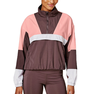 Autumn Unisex Windbreaker <b>Crop</b> <b>Top</b> Color Block Shorts Set Windproof Breathable Eco-Friendly Polyester/Nylon Casual Regular Fit - Product Image 4