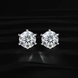 VVS-VS Clarity 2Ct Round Diamond Solitaire Stud <b>Earrings</b> Premium Stud Diamond <b>Earrings</b> with IGI Certified for Sale Export - Product Image 1