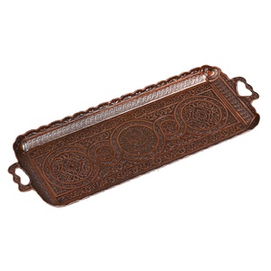 Plateau de service en cuivre, plateau en cuivre, plateau alimentaire en cuivre, plat de service en cuivre, plateau de table en cuivre - Product Image 1