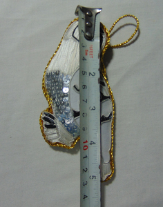 Adornos Navideños Cuadrados de Lujo Hechos a Mano con Cuentas de Algodón, Bordado a Mano con Zari Dabca, Diseño de Búho Nevado - Product Image 4