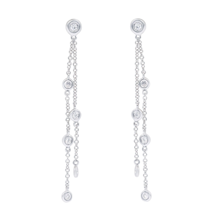 Pendientes de Aro de Oro Sólido de 14K con Diamantes de Corte Brillante de 0.50 CT en Tres Filas, Certificados por IGI, para Fiestas, Bodas, Aniversarios, Regalo de Compromiso - Product Image 3