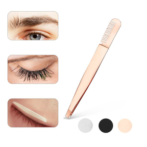 Factory Price High Quality Slanted Stainless Steel Eyebrow Tweezer Comb Eyelashes <b>Extension</b> <b>Nail</b> Picker Multifunctional Tweezers - Product Image 2