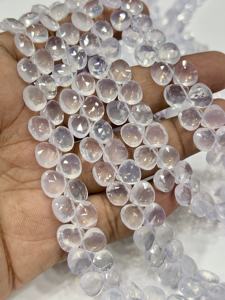 Cuentas de Cuarzo Natural AAA en Forma de Corazón Facetado, Tamaño Aprox. 6-7mm Cadena de 8 Pulgadas - Product Image 4