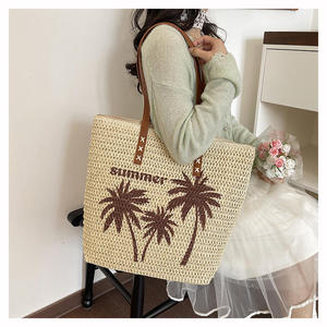 Bohemian Natural yarn bag Brown Palm <b>Tree</b> Woven Tote Bag Versatile Handmade Shoulder Bag for Daily Wear Stylish Gift - Product Image 5