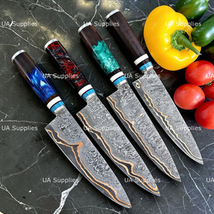 Cuchillo de Cocina de Cobre Damasco Hecho a Mano, Disponible OEM/ODM, Cuchillo Profesional para Chef, Hoja Forjada Afilada como una Navaja, Mango Personalizado, MOQ Bajo - Product Image 2