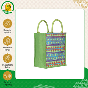 Sacs fourre-tout en jute pour femmes, de qualité supérieure, imprimés sur mesure, écologiques, à la mode, avec poche avant zippée, vente en gros - Product Image 3