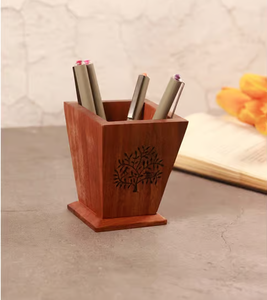 Wood Pen Holder <b>Office</b> <b>Supplies</b> Bamboo Wood Pen Holder Stand for Desk Custom Hot Sale Custom Accessories Pencil Holder - Product Image 4