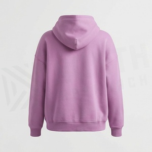 Haut à capuche sport pour femme, coupe épaules tombantes, hiver, en coton épais, personnalisable (couleur et logo imprimé) - Product Image 2