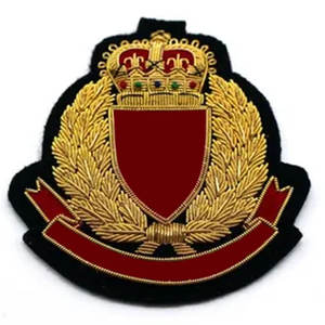 Badges brodés à la main en fil métallique, patchs textiles brillants en sergé pour uniformes, personnalisables en gros - Product Image 6