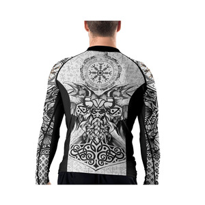 Camiseta de Compresión Personalizada para BJJ, Rashguard para Entrenamiento de MMA y Grappling sin Guantes, Transpirable, Elástica, Manga Larga - Product Image 5