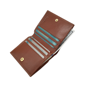 [Best Seller] Castello Italian Vegetable Tanned Leather Minimalist Unisex Bi-fold Card Hasps Closure Embossed Logo Coin <b>Wallet</b> - Product Image 4