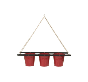 Luxury Iron Hanging Garden <b>Pot</b> Arrangement with Decorative Triple Planter Structure <b>for</b> Homes - Product Image 5