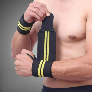Correas de Levantamiento de Pesas Acolchadas y Flexibles de Algodón con Logotipo Personalizado Anax Sport Unisex, Vendas Elásticas para Muñecas, Vendas de Boxeo de PU para Fitness - Product Image 4