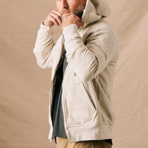 Sudadera con capucha y cremallera completa para hombre, de algodón, personalizada, con capucha, ropa sostenible para hombre, forro polar de algodón, logotipo 3D - Product Image 2