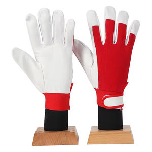 Guantes de trabajo de cuero blanco con palma y dorso de cuero vacuno, guantes de seguridad industriales de alta resistencia para uso personal. - Product Image 1