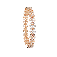 Bracelet en diamant rond cultivé en laboratoire avec halo, en or jaune 14 carats |   Bijoux ethniques tendance de créateur, unisexes, avec diamants, 15g