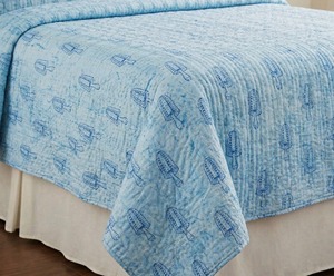 Light Blue Printed Quilt With Ice Cream Pattern Handmade Cotton All Season <b>Bedding</b> Simple Style - Product Image 6