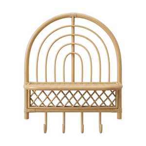 Étagère murale en rotin de haute qualité pour enfants, mobilier de chambre, étagère de rangement arquée en osier tressé à la main, présentoir pour jouets, vente en gros - Product Image 2