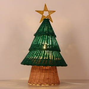 Christmas <b>tree</b> lamp best seller natural rattan <b>light</b> lamps outdoor indoor holiday decor accessories - Product Image 6