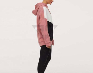 Venta al por mayor personalizado Logotipo de gran tamaño de lana de algodón sudaderas con capucha de las mujeres en blanco liso de tres tonos sudaderas con capucha - Product Image 4