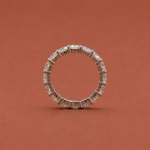 S925 <b>Silver</b> Elegant <b>Wedding</b> Band Anniversary Moissanite Diamond <b>Ring</b> For <b>Women</b> - Product Image 4