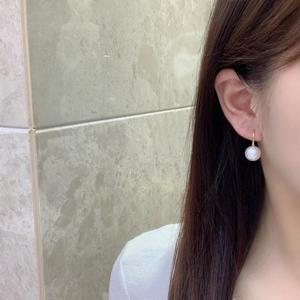 Boucles d'oreilles en argent pur S925 avec perles naturelles, zircon turquoise rond sans défaut de 8,5 à 9 mm, avec boîte cadeau - Product Image 4