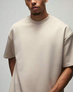 T-shirt Homme Premium Décontracté d'Été en Coton Lourd 100% Coton Coupe Ample Respirant Confortable Style Hip Hop Personnalisable - Product Image 2