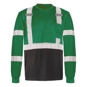 Camisa de construcción de alta visibilidad Ropa de trabajo de seguridad de poliéster transpirable con opciones personalizadas Cinta reflectante - Product Image 3