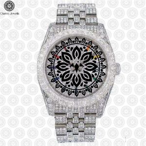Montre de luxe Charm Jewells en acier inoxydable, boîtier rond de 38 mm, quartz analogique, lunette sertie de diamants, mode féminine - Product Image 1