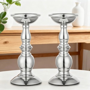 Decorative Stainless Steel Candlestick Holder Set of 2 for Home Decoration Wedding Table Centerpiece Durable Metal Candle Holder - Product Image 2