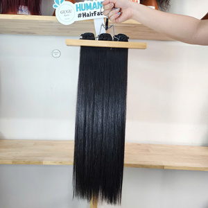 Paquete de Cabello Virgen Vietnamita Liso Natural, Súper Doble Trama, 100% Cabello Humano Suave Sin Enredos, Color Rojo, Doble Trama - Product Image 1