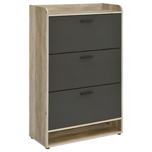 Kyla Grey 3-Tier Engineered Wood Shoe Rack Elegant and Practical Storage Solution - Product Image 4