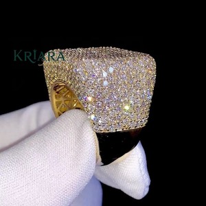 Anillo de Moissanita con Diamantes, Estilo Hip Hop, Joyería Moderna para Fiestas y Uso Diario, Disponible a un Precio Razonable - Product Image 4