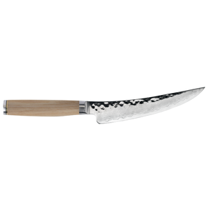 Cuchillo para Deshuesar y Filetear de 6 Pulgadas, Acero Damasco VG MAX, Hoja Curva Martillada, Cuchillo para Pescado y Carne con Mango de Madera Pakkawood Blanca - Product Image 1