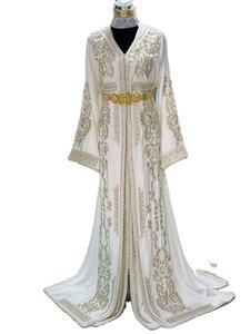 Robe musulmane longueur au sol Jalabiya caftan arabe Abaya plage Silhouette bouton décoration taille naturelle fantaisie caftan pour les femmes - Product Image 2