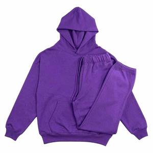 Conjunto Deportivo Urbano para Hombre, Estilo Casual, Mezcla de Algodón y Poliéster, Corte Holgado, Dos Piezas, Gris Melange - Product Image 2