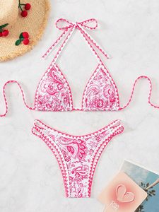 ชุดว่ายน้ำบิกินี่สองชิ้นลายดอกไม้เซ็กซี่สำหรับผู้หญิง ขายส่ง - Product Image 4