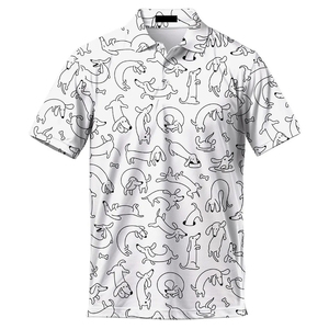 Camisas Polo de Golf de Manga Corta para Hombre, Tejidas, Ajustadas, de Alta Calidad, con Estampado a Color, Nuevo Diseño de Moda - Product Image 1
