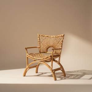 Sillón de Bambú Tejido a Mano con Ratán Natural, Ecológico, Moderno, Respaldo Sólido, 1 Año de Garantía, para Sala de Estar, Patio, Cafetería - Product Image 3