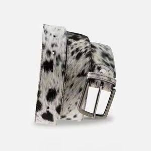 Premium Hair-on Hide Cow Leather Belt for Men Custom Genuine Cowhide <b>Fur</b> Waist Strap Manufacturer Bulk Wholesale Fashion Belts - Product Image 4