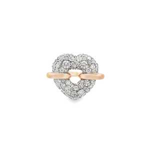 Anillos de Sello con Forma de Corazón y Cúpula, Oro Sólido de 14K, Diamante Redondo Cultivado en Laboratorio, Joyería Fina Moderna, Venta al por Mayor - Product Image 5