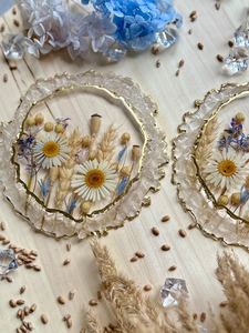 Handcrafted Round Resin Flower Coaster Premium <b>Table</b> Decor Drink Coffee Tea Cup <b>Mat</b> Elegant Home Accessories - Product Image 4