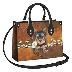 Bolso de Mano de Cuero con Estampado de Yorkshire Terrier, Bolso Bandolera para Mujer, Estilo Clásico y Moderno, Envío Directo POD - Product Image 1
