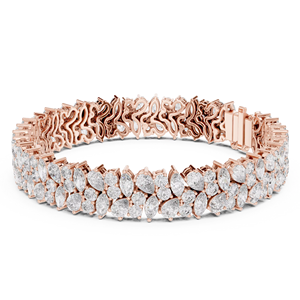 Ensemble de bracelets tendril en or rose 18 carats plaqué rhodium avec diamants de laboratoire de luxe à taille mixte, certifié pour usage quotidien, bureau, mariage, fiançailles - Product Image 1