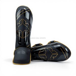 BURAQ MMA SPORTS - Espinilleras y Protectores de Muay Thai con Cuero PU para MMA y Boxeo, Protección Básica - Product Image 2
