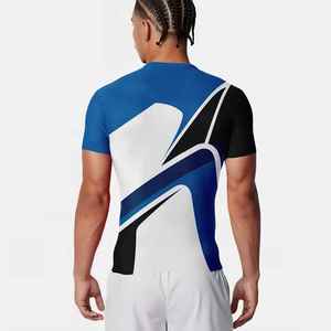 Haut de sport pour homme à manches courtes, respirant, écologique, anti-UV, séchage rapide, compression, pour surf et gym - Personnalisable OEM GRATUIT - Product Image 6