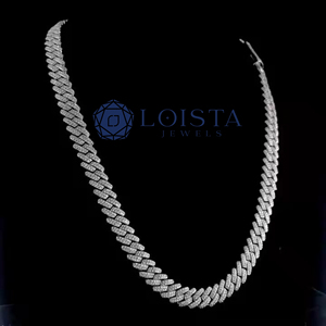 Diamond <b>Choker</b> Necklace 925 <b>Silver</b> Rhodium Plated Round Brilliant Cut Channel Setting Luxury Unisex Party Jewelry - Product Image 1