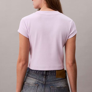 Venta de Fábrica: Nueva Camiseta Deportiva para Mujer, Estilo Crop, de Secado Rápido, Color Sólido, Ajuste Holgado, Top Corto, Venta Caliente - Product Image 2